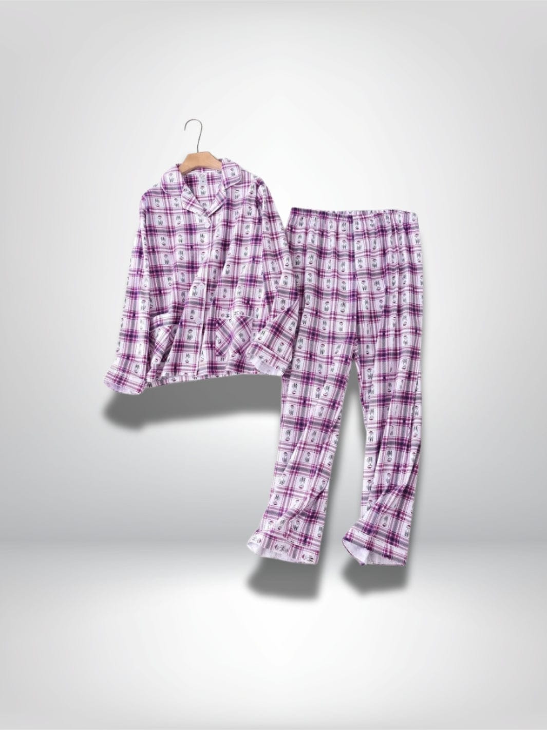 Ensemble de pyjama à carreaux | Femme Rose / S