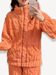 Pyjama chaud pour femme Orange / M