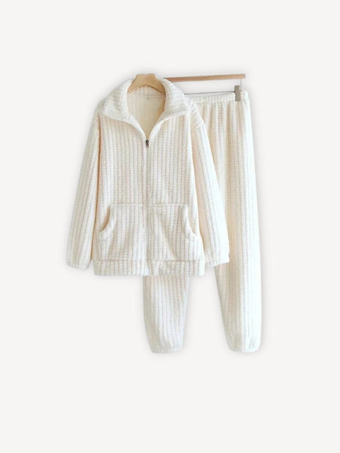 Pyjama côtelé | Femme Blanc / S