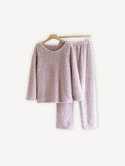 Pyjama polaire | Blanc Mauve / S