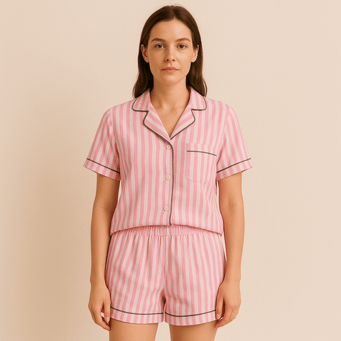 Pyjama rayé | Rose