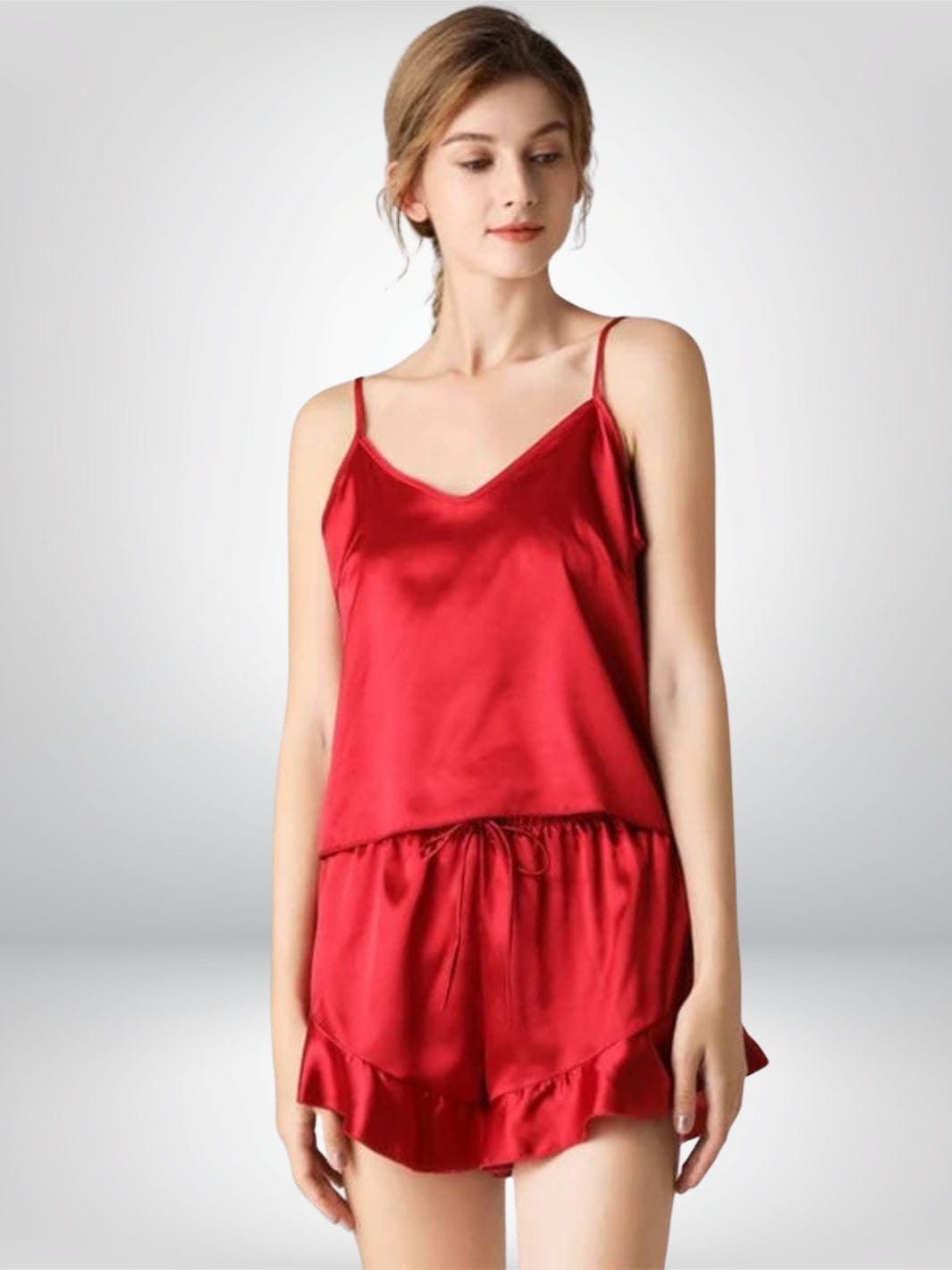 Pyjama short débardeur | Femme Rouge / S