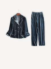Pyjama velours rose | Femme Bleu / M