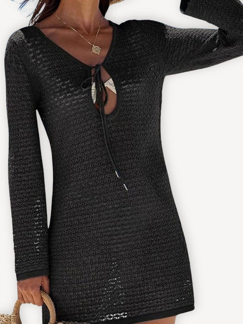 Robe de plage courte | Femme Noir / L