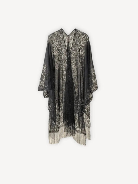 Robe de plage | Dentelle noire Noir