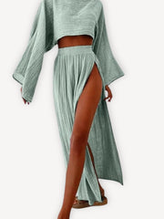 Robe de plage | Noire Vert / M